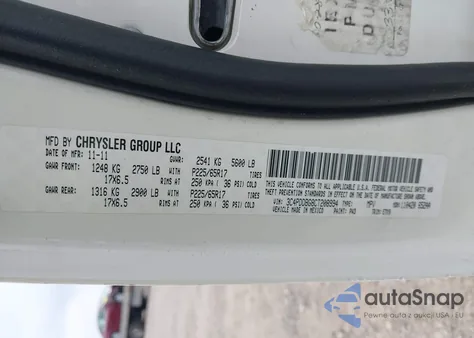 2012 Dodge Journey Sxt from USA, damaged, VIN 3C4PDDBG8CT208994